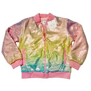 NWT Love & Grow Rainbow Bejeweled Jacket Size 8